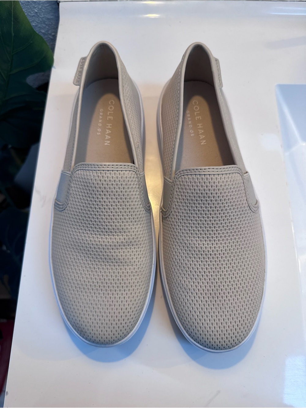 Cole Haan Grand QS Slip-On Sneakers in Neutral Light Gray Casual Comfort Classic